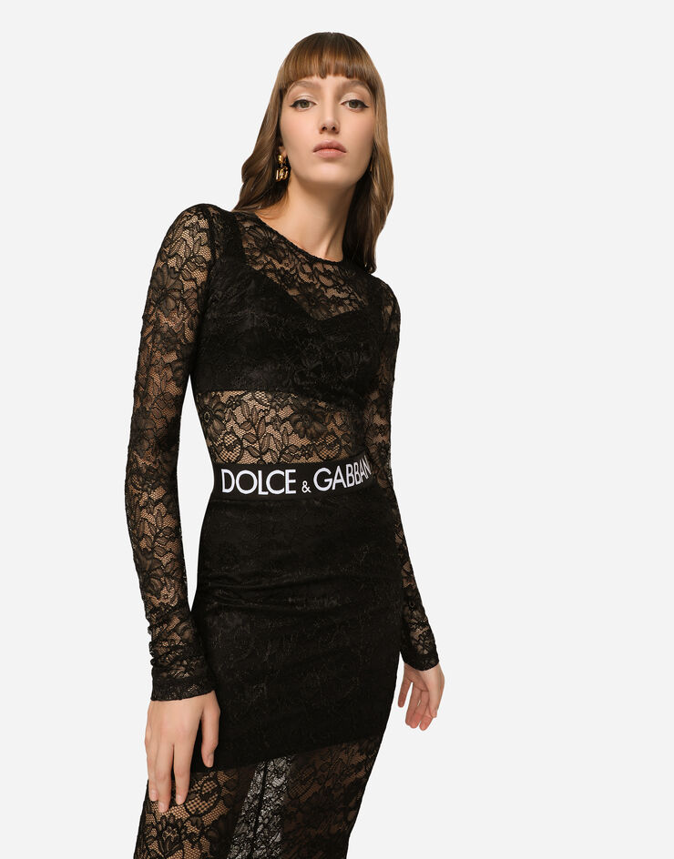 Dolce & Gabbana Lace top Black F8T15TFLRFE