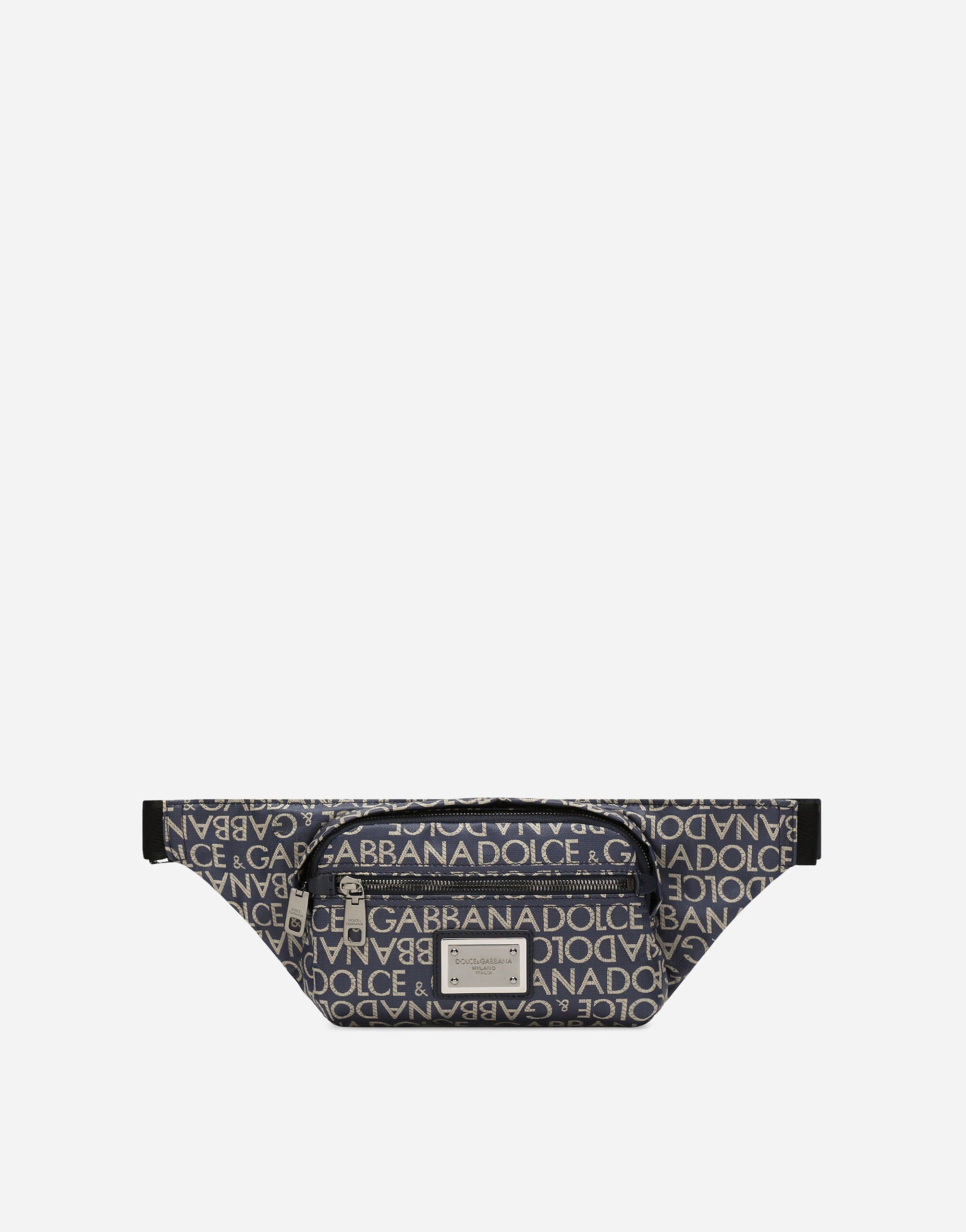 Dolce&Gabbana Small coated jacquard belt bag Black BM2278AP549