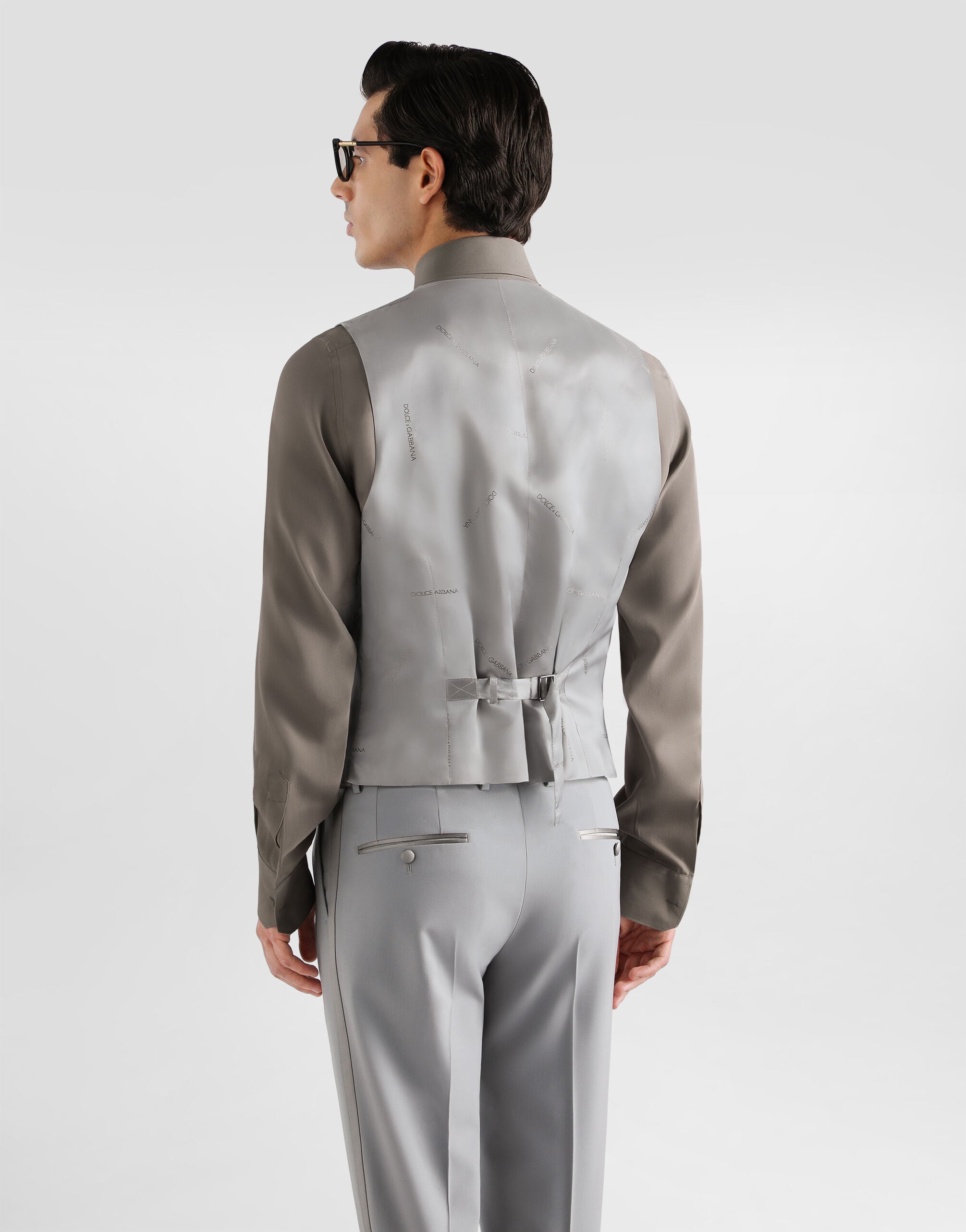 Micro-rib tuxedo vest - thumbnail 3
