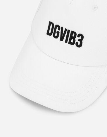 Dolce & Gabbana Mütze mit Schild aus Baumwolle mit Logo DGVIB3 Weiss LJ5H40G7M7C