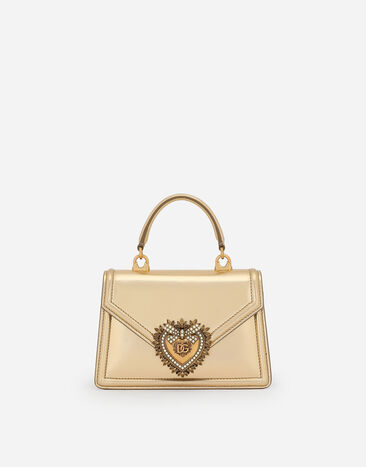 Dolce & Gabbana Small Devotion bag in nappa mordore leather Yellow BB7277AW050