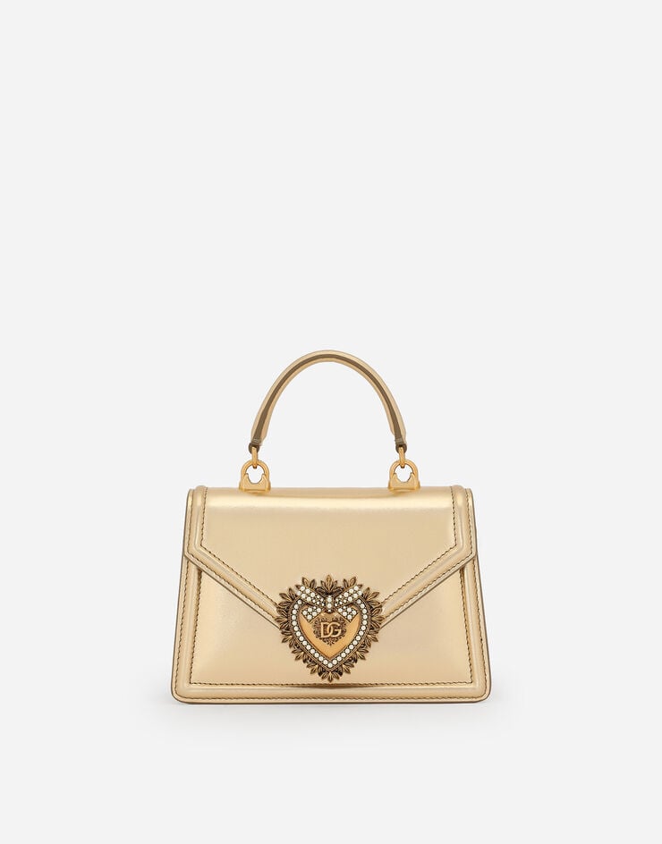 Dolce & Gabbana Small Devotion bag in nappa mordore leather ЗОЛОТОЙ BB6711A1016