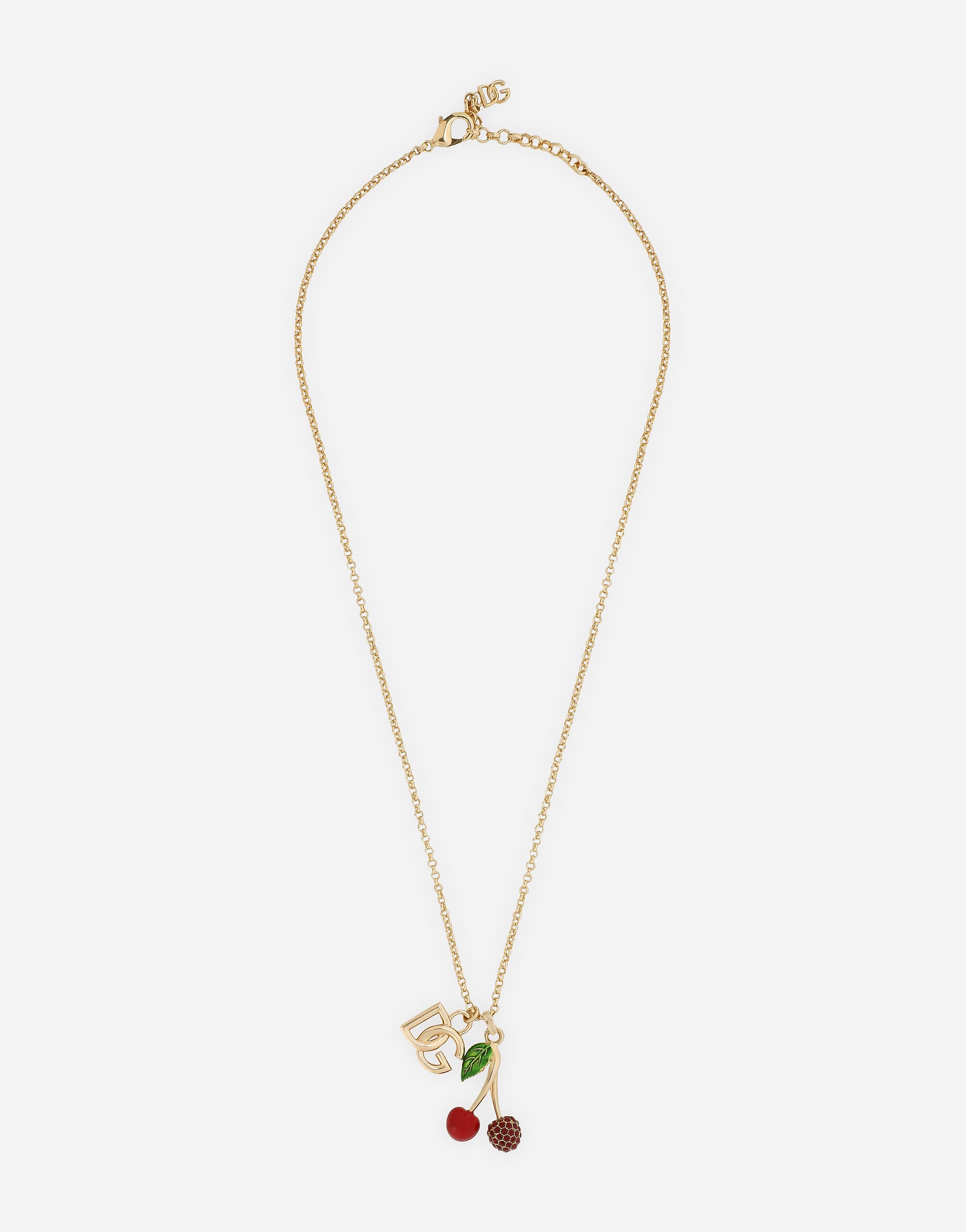 Dolce & Gabbana Halskette mit DG-Logo und Kirschen-Charm GOLD WNDS3GWY2N1