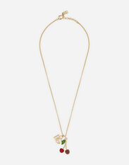 Dolce & Gabbana Necklace with DG logo and cherry charms Gold WEN6P6W1111