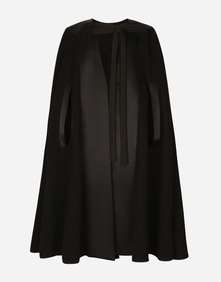 Dolce&Gabbana Double wool baize cape Black G040KTGG895