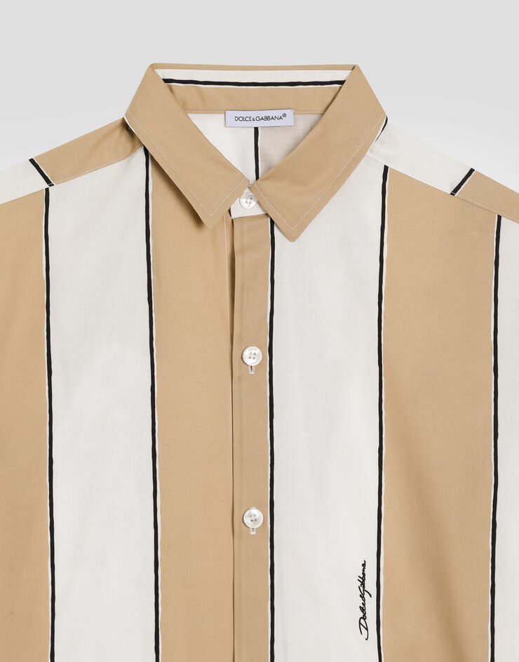 Dolce & Gabbana Poplin shirt with striped print Multicolor L44S72HS5UH