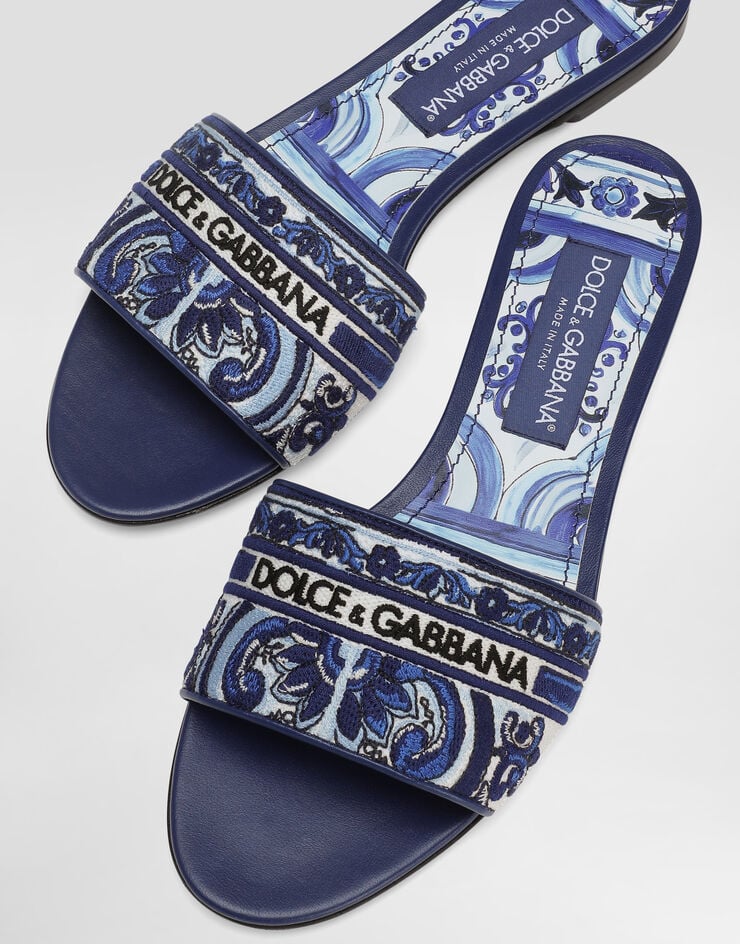 Dolce & Gabbana Embroidered slides Multicolor CQ0571AV804