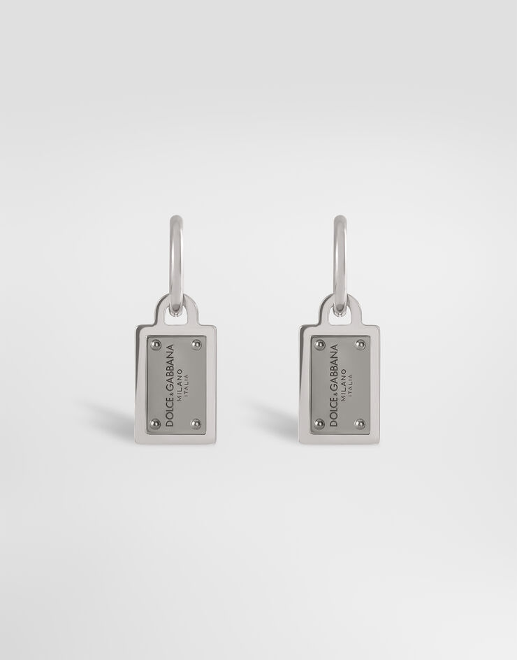 Dolce & Gabbana earrings with Dolce&Gabbana logo tag Dolce & Gabbana earrings with Dolce&Gabbana logo tag Silver WEP1T1W1111