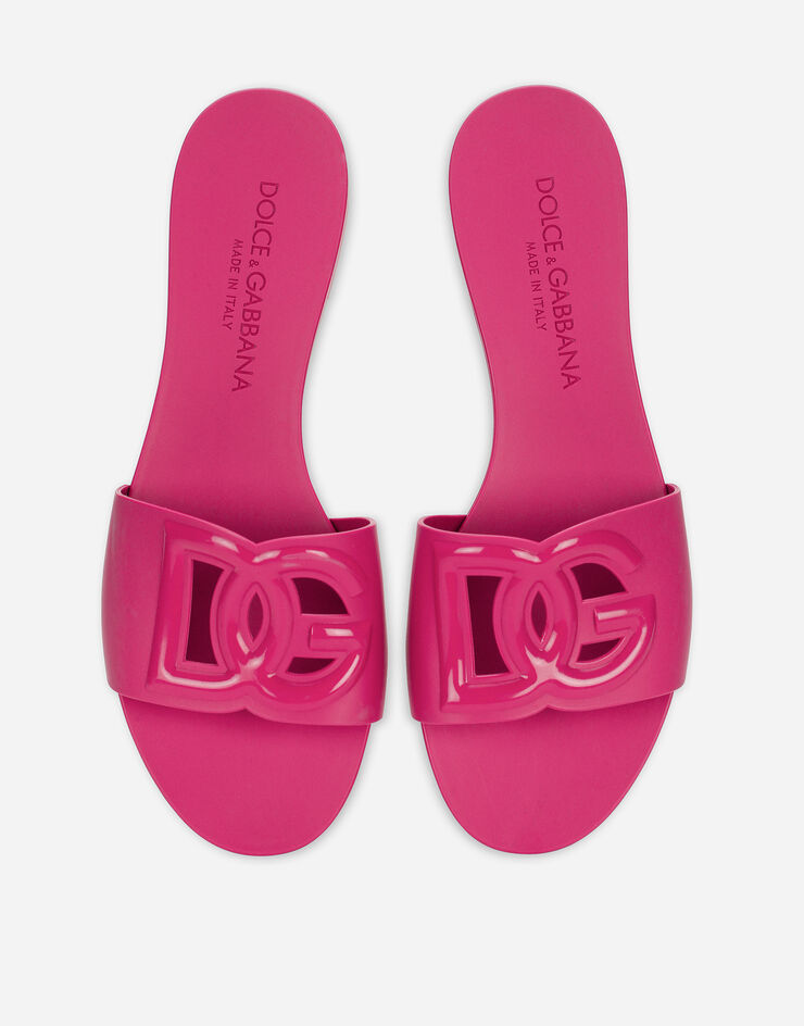 Dolce & Gabbana Mules de plage en caoutchouc Fuchsia CW2215AN994