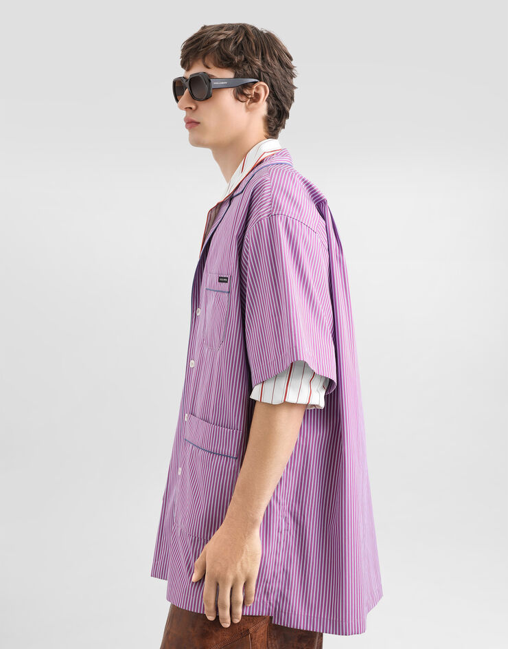 Dolce & Gabbana Hawaii striped poplin shirt Multicolor G5OL8TFR52M