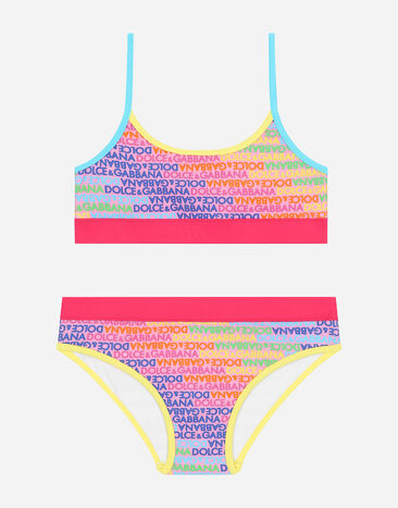 Dolce & Gabbana Spandex 2-piece swimsuit with all-over logo print Print L5J838ON03W