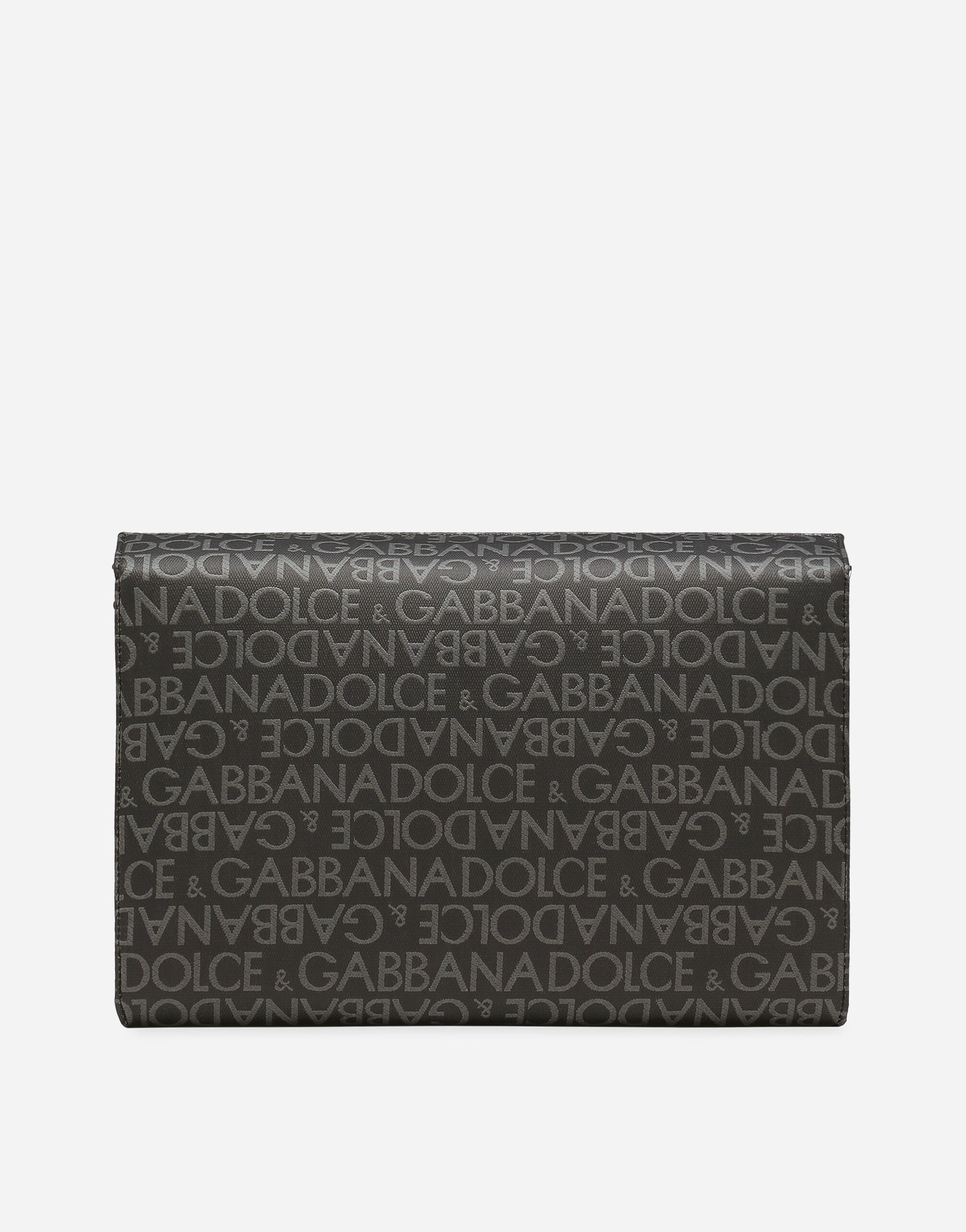 Dolce & Gabbana حقيبة كروس بودي جاكار مطلية بني BM3004A1275
