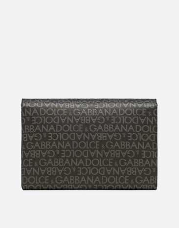 Dolce & Gabbana حقيبة كروس بودي جاكار مطلية بني BM3004A1275