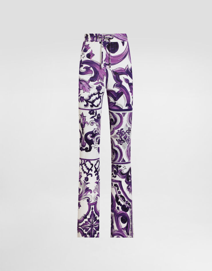 Dolce & Gabbana Majolica-print flared trousers Multicolor FTDB6TFS8C0