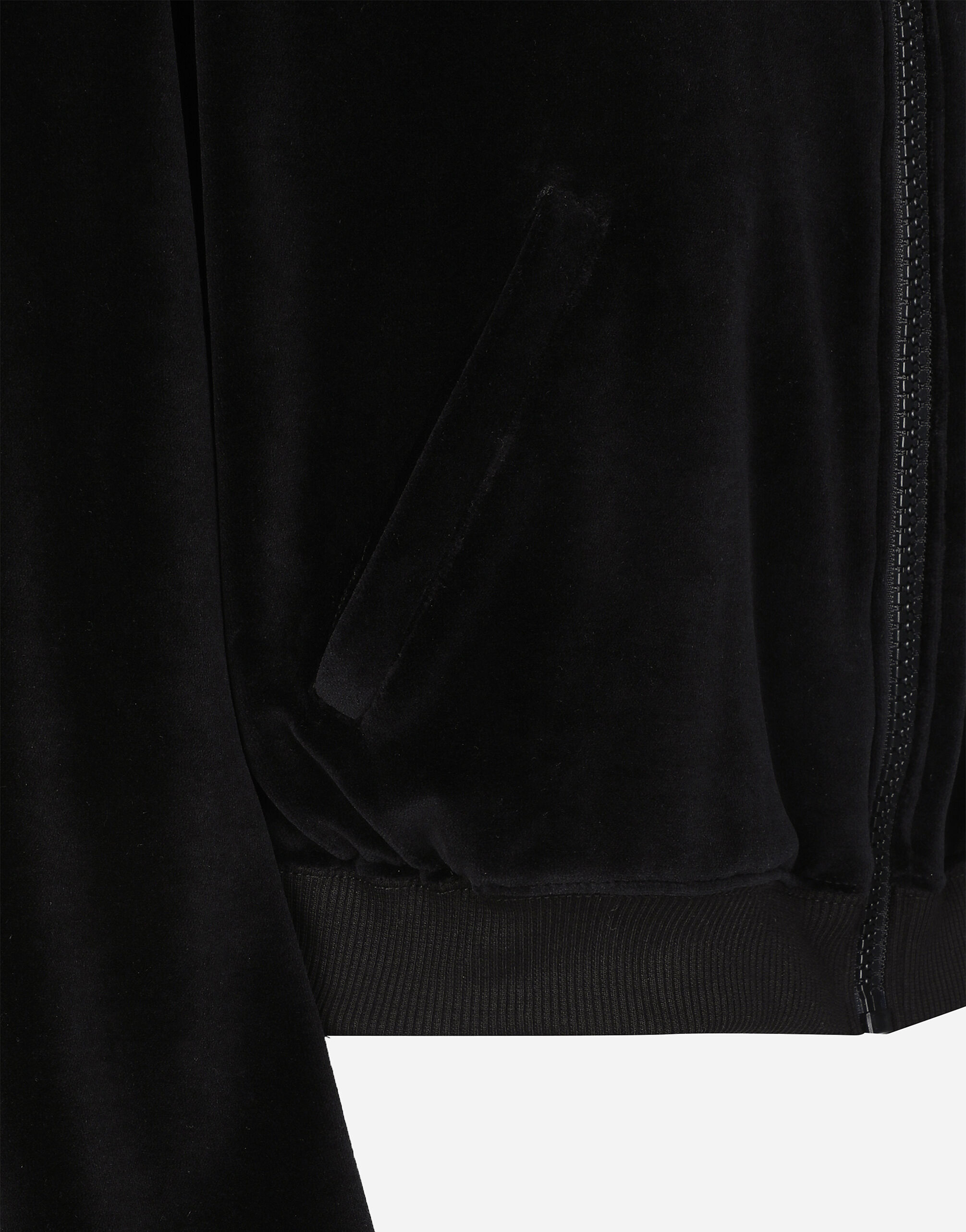 Chenille cotton hoodie in Black for Women | Dolce&Gabbana® US
