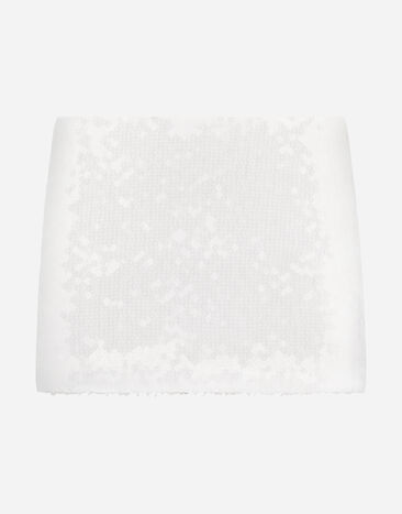 Dolce & Gabbana Sequined miniskirt White F29UCTFU1L6
