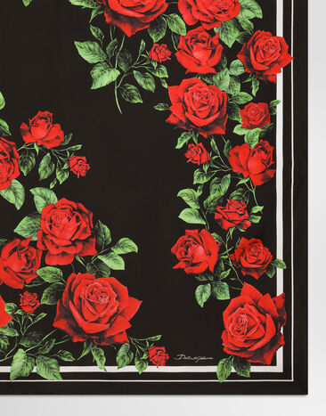 Dolce & Gabbana 90x90 rose-print silk twill scarf Print FN090RGDDW3