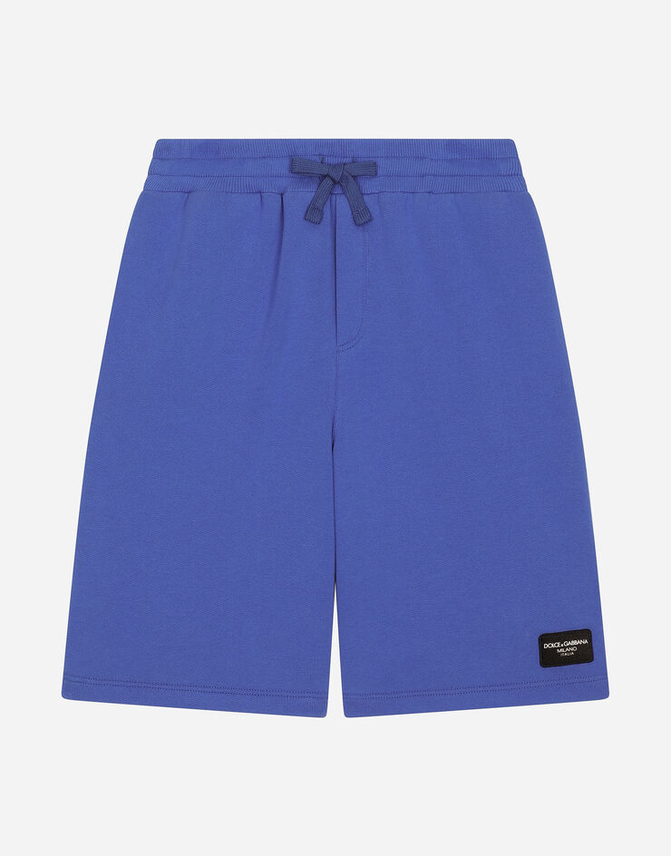 Dolce & Gabbana Bermudas de punto con placa con logotipo Azul L4JQR1G7M4R