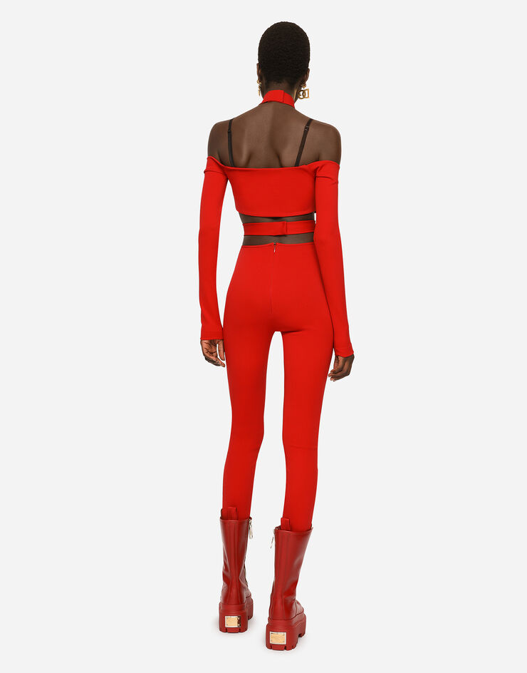 Dolce & Gabbana Pantalón de viscosa con cinturilla Rojo FTCTUTFURL6