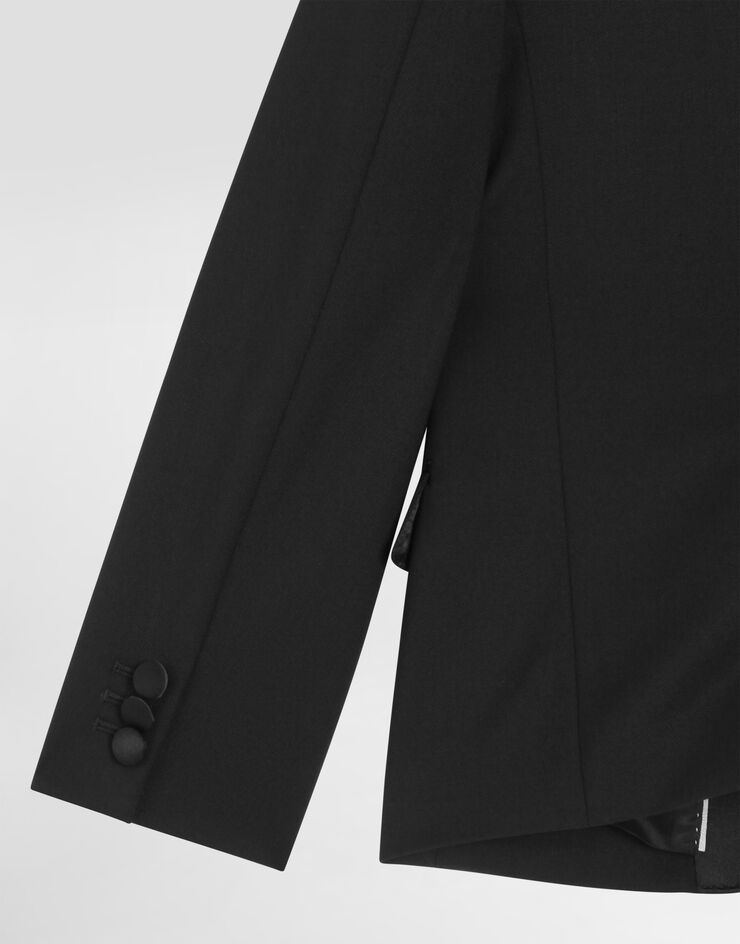 Dolce & Gabbana Chaqueta de botonadura sencilla de sarga bielástica Black L41J89G7PQI