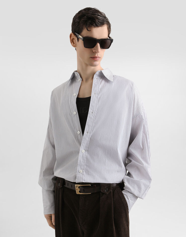 Dolce & Gabbana Oversized striped poplin shirt Multicolor G5LU6ZFR501