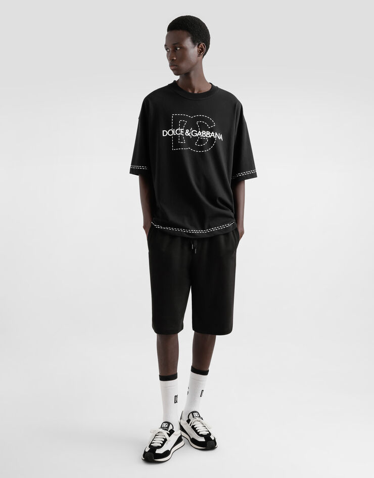 Dolce & Gabbana Bermudas estilo jogger de algodón Negro GP08BZG7O2S