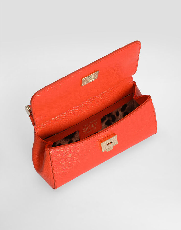Dolce & Gabbana mini Sicily handbag in calfskin Dolce & Gabbana mini Sicily handbag in calfskin Orange BB7116B1001