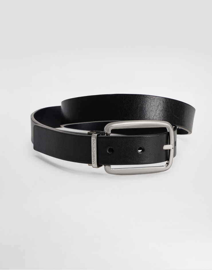 Dolce & Gabbana Ceinture en cuir de veau  Black BC4951AH850