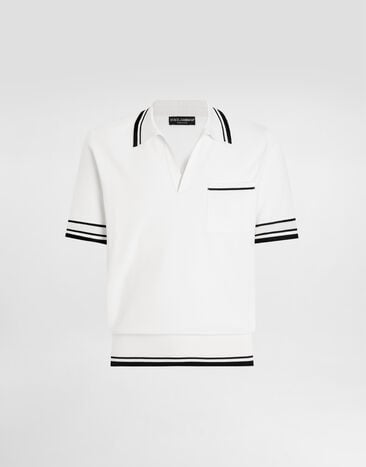 Dolce & Gabbana Silk piqué polo shirt White GXZ74ZJBSLU