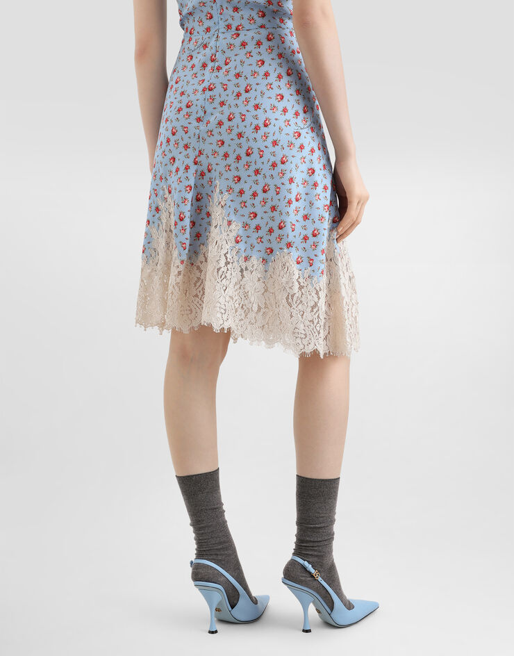 Dolce & Gabbana Small rose-print habotai dress Multicolor F60F7TIS10J