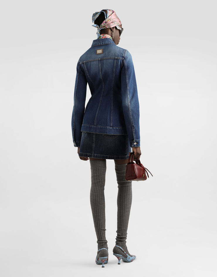 Dolce & Gabbana Denim single-breasted jacket Multicolor F9T00DG8OC5