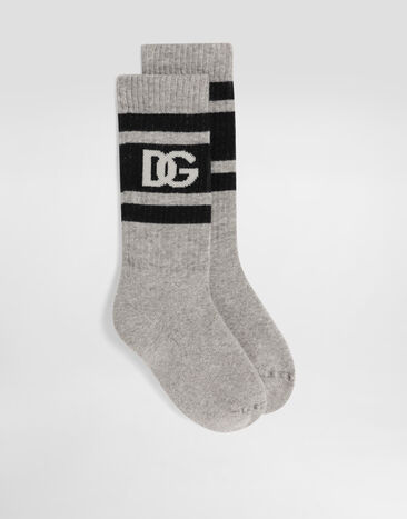 Dolce & Gabbana Cotton socks with logo Multicolor LBKAC5JBCH6