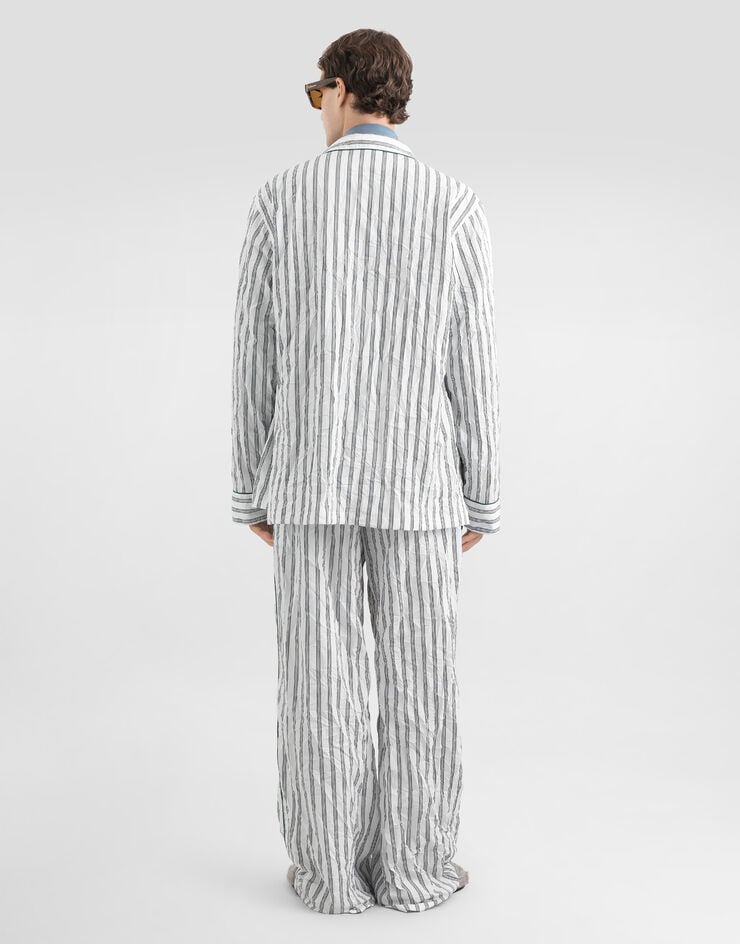 Dolce & Gabbana Crinkled striped poplin vanity robe Multicolor G2WK2TFRMD9