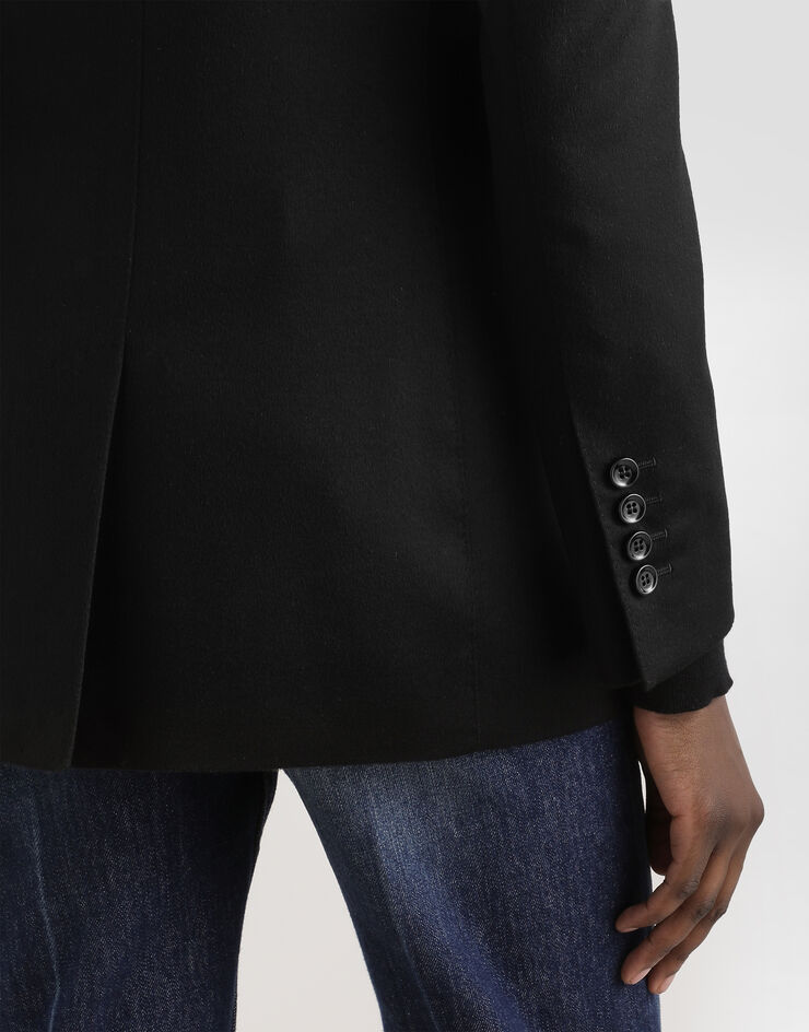 Dolce & Gabbana Single-breasted jacket in silk and Cashmere Black F29KNTGDDC0