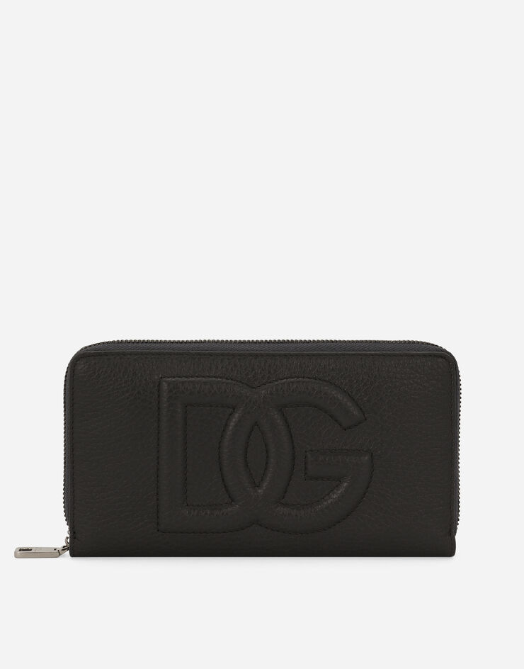 Dolce & Gabbana Portefeuille à contour zippé DG Logo Noir BP1672AT489