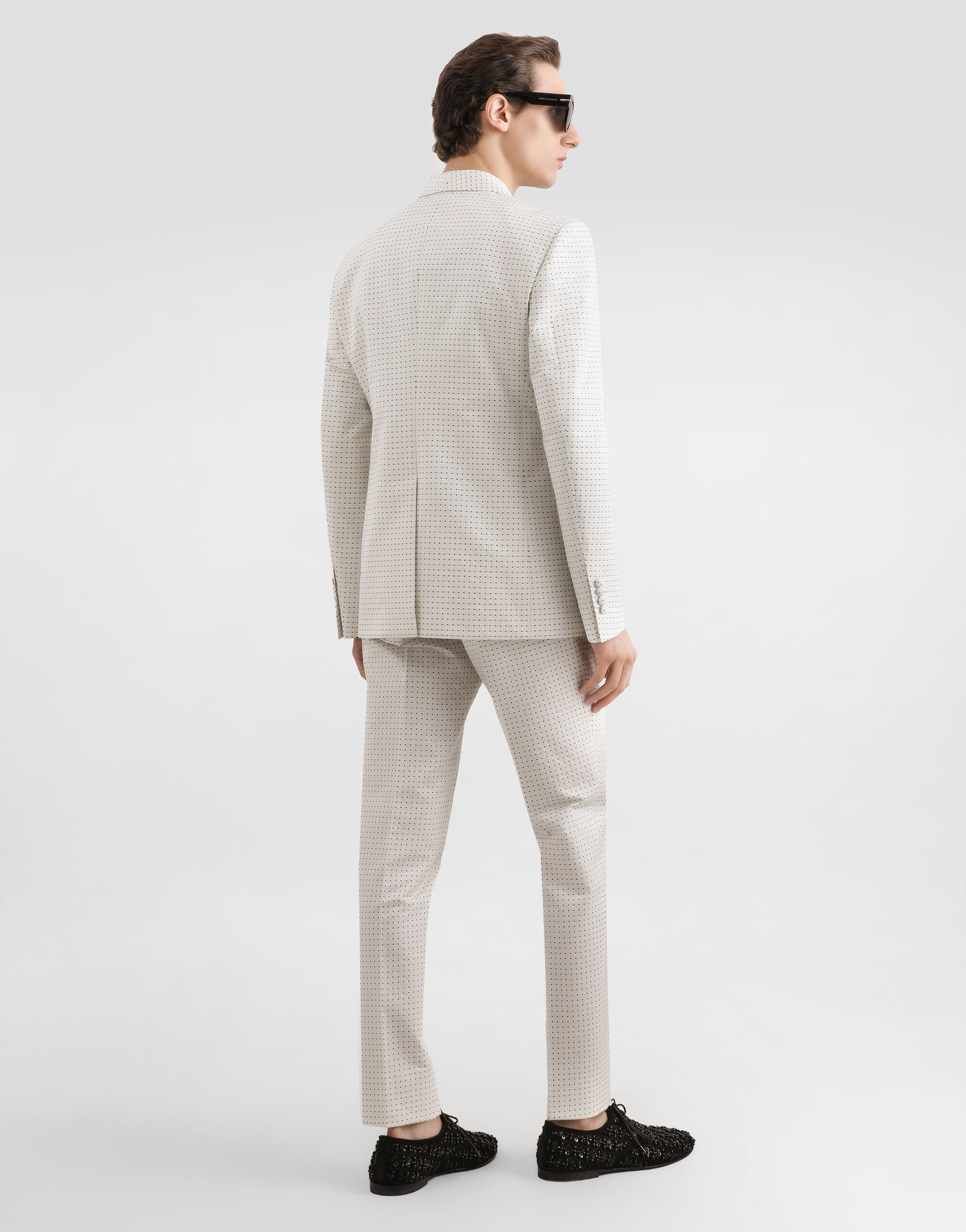 Micro pattern jacquard trousers - thumbnail 3
