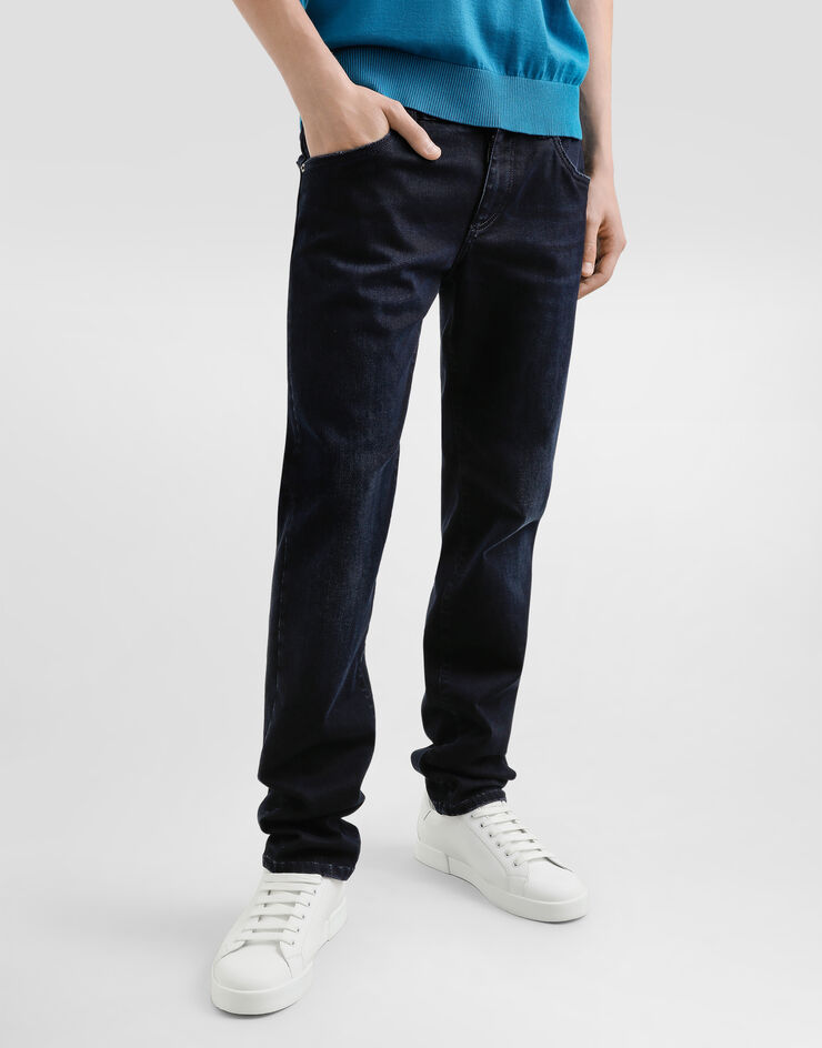 Dolce & Gabbana Vaqueros skinny de algodón elástico con placa Multicolor GY07LDG8MF2