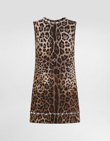 Dolce & Gabbana Leo-print cady dress Print F6D2MZFSRKY