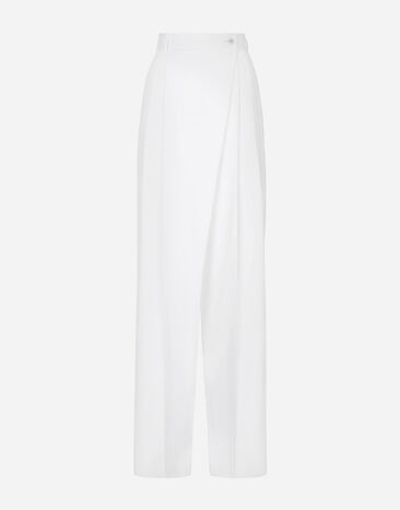 Dolce & Gabbana Pantalón acampanado en popelina de algodón Imprima FTC63THI1BE