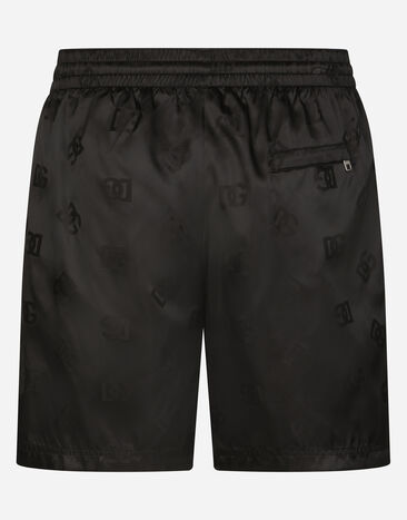 Dolce & Gabbana Bañador bóxer medio en jacquard con DG Monogram Negro M4A13TFJSCE