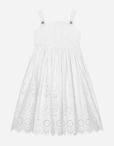 Dolce & Gabbana Poplin and broderie anglaise dress White L53DY5FG5BK