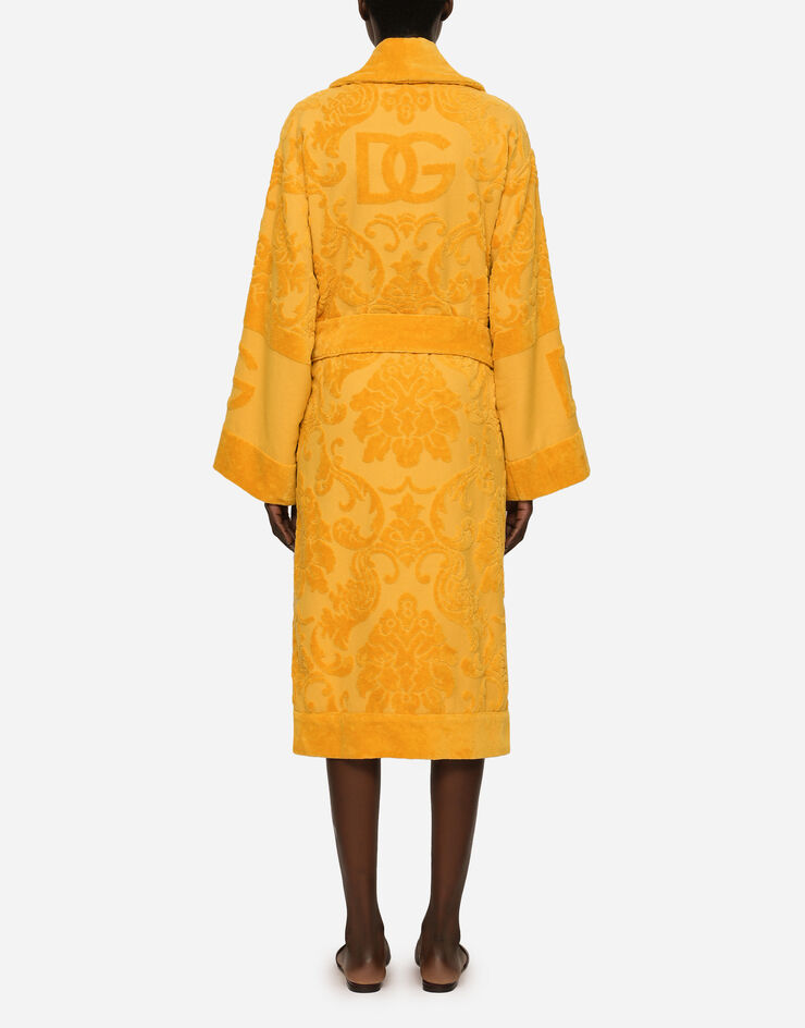 Dolce & Gabbana Bath Robe in Terry Cotton Jacquard Multicolor TCF009TCAGM