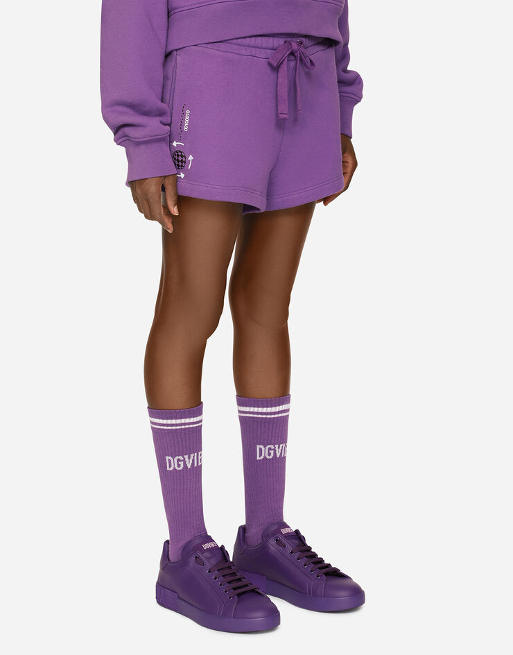 Dolce & Gabbana Short en jersey de coton DGVIB3 Violet FT003TG7K6Y