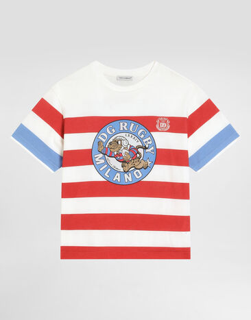 Dolce & Gabbana Jersey t-shirt with military print Multicolor L4JTHVII7JV