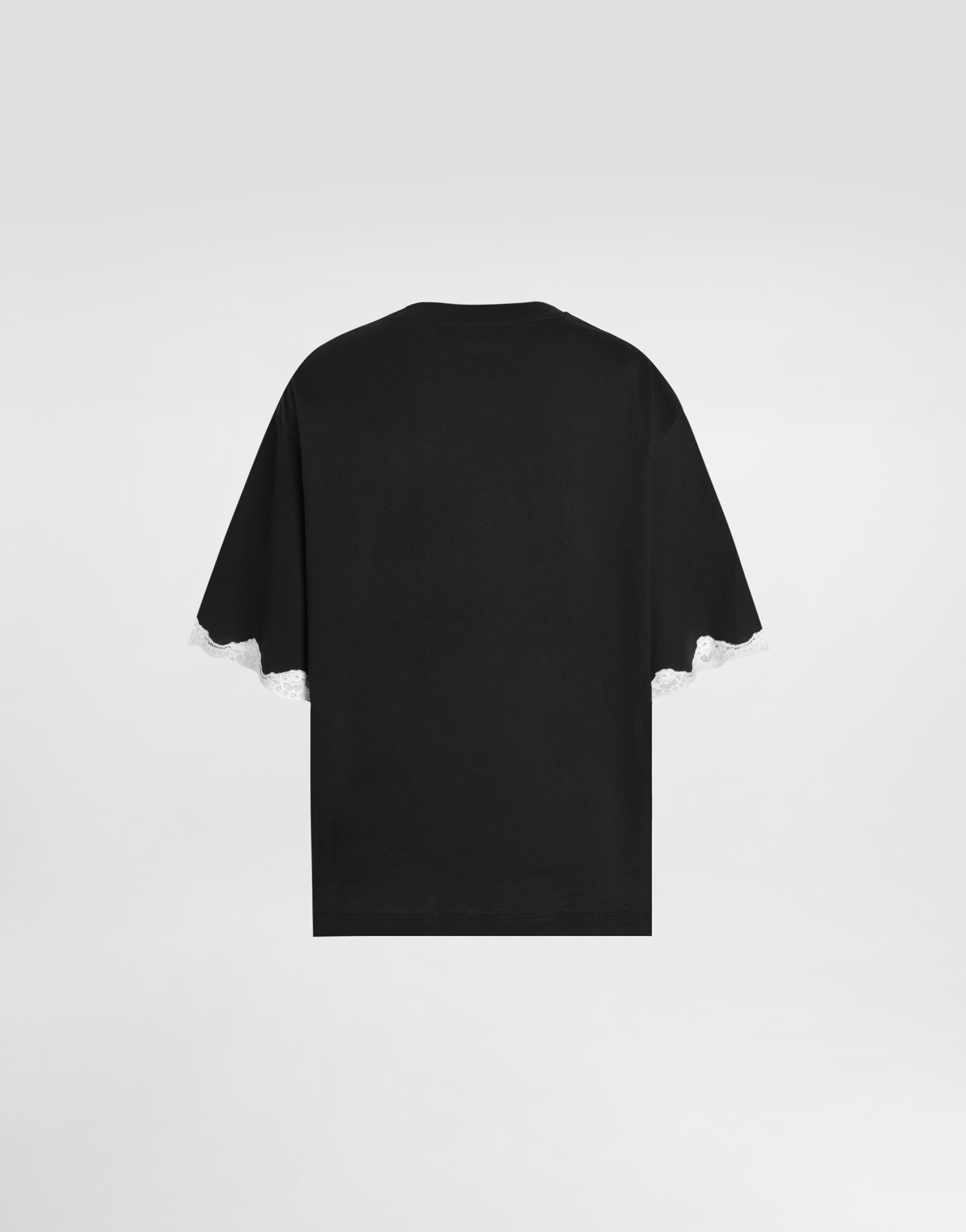 Blackのウィメンズ エンブロイダリー ジャージー Tシャツ | Dolce&Gabbana®
