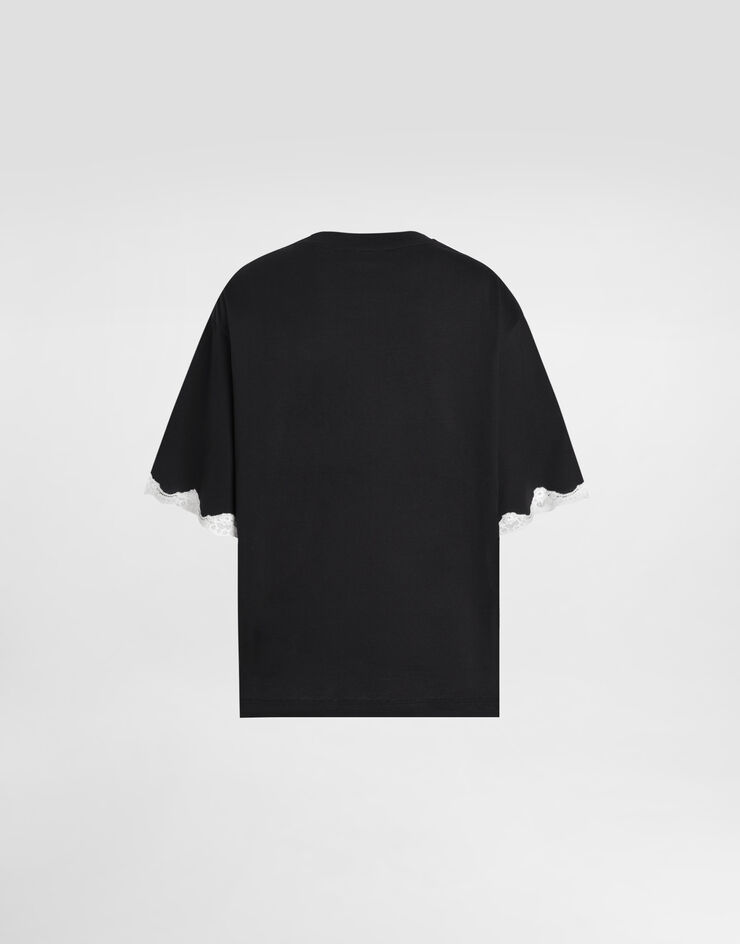 Dolce & Gabbana 刺绣平纹针织 T 恤 黑 F8V62ZGDDB8