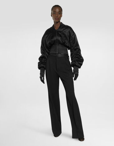 Dolce&Gabbana Flared woolen pants Black FTC17TFUBGB