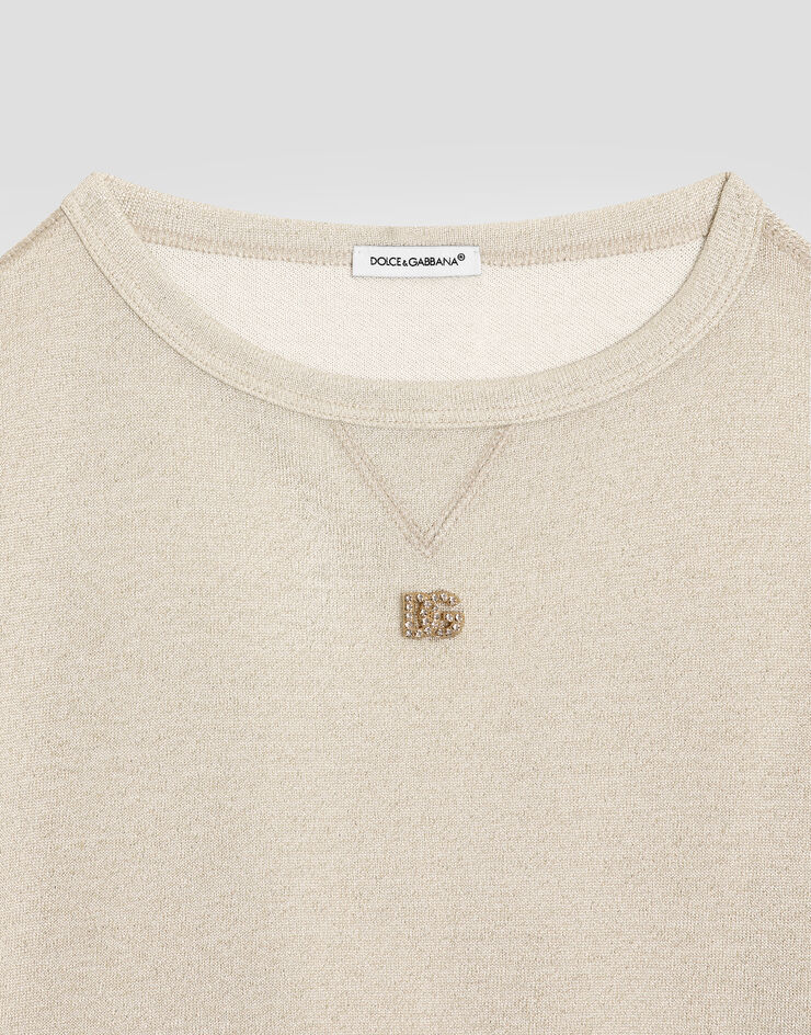 Dolce & Gabbana Sudadera de cuello redondo con logotipo DG Dorado L5JWBOG7O0U