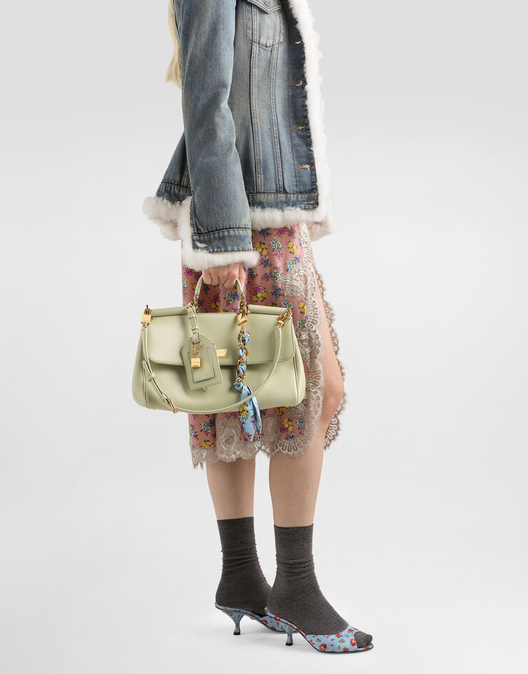 Dolce & Gabbana Medium My Sicily handbag in plongé calfskin Green BB7782B7321