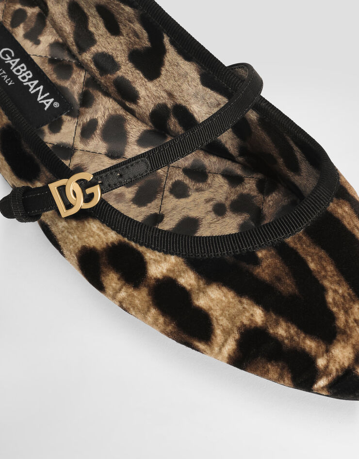 Dolce & Gabbana Bailarina de terciopelo estampado Imprima CB0246A6L96